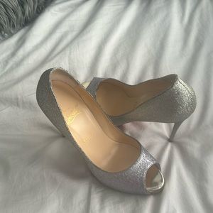Silver Christian Lougoutin peep